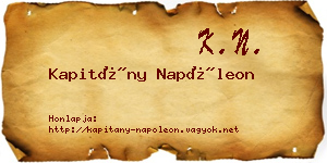 Kapitány Napóleon névjegykártya